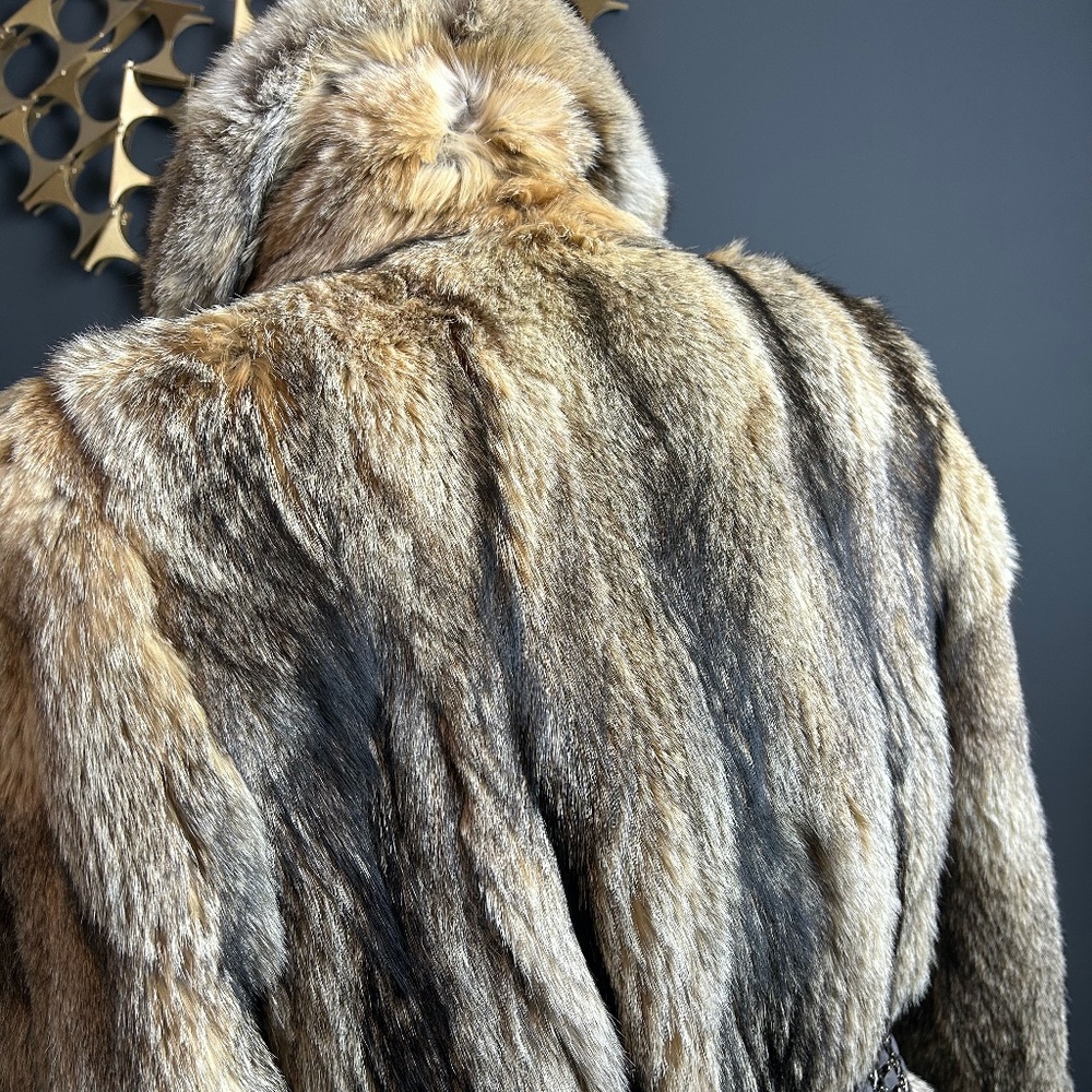 CANEVA WOLF FUR COAT  ASH/BEIGE  US SIZE LARGE